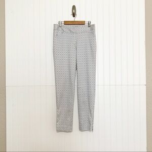 Cache Size 2 Silver Brocade Printed Pants